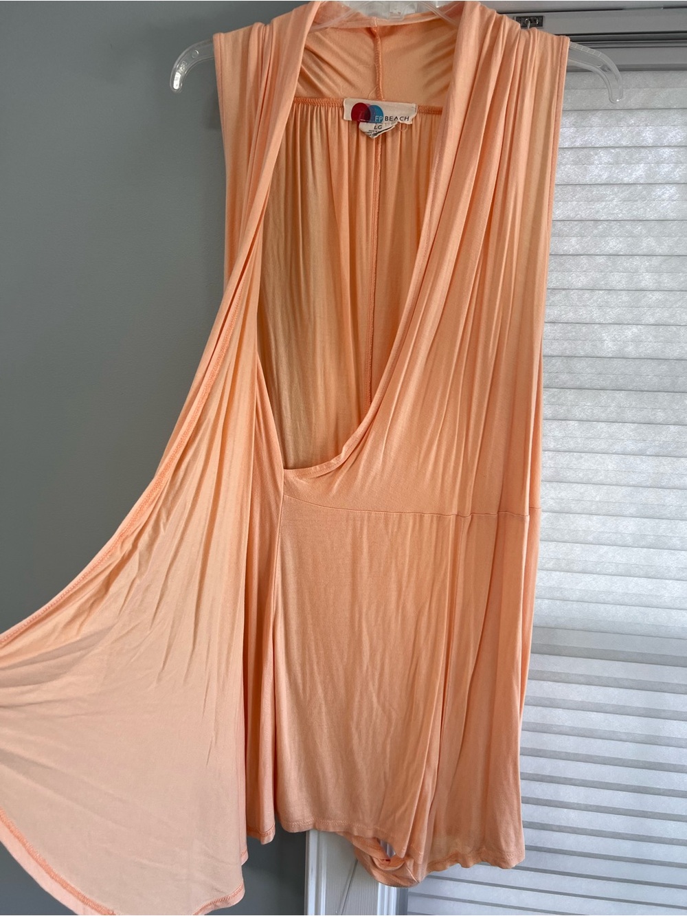Free People Beach Draped Romper Peach - Picture 3 of 5